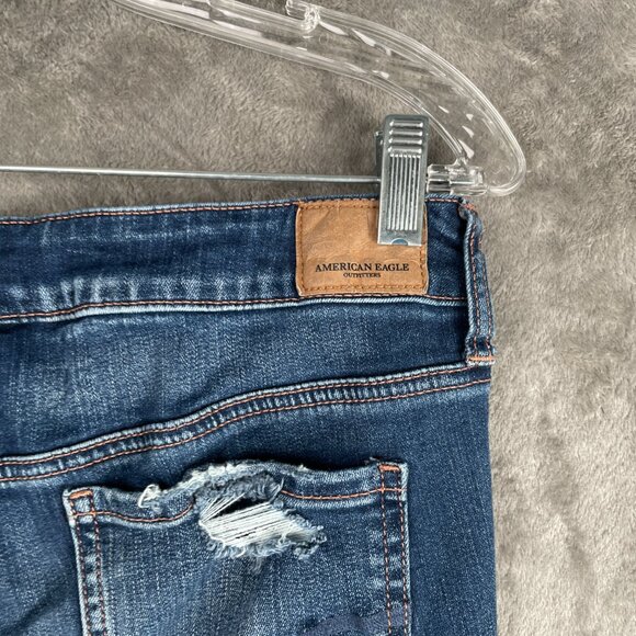 American Eagle Distressed Jeggings Women’s 10 Short Super Stretch X Grunge Y2K - Picture 6 of 10